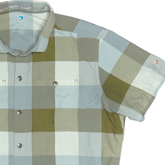 Kuhl Other - KUHL Styk Tapered Fit Mens Small‎ Green Blue Plaid Short Sleeve Shirt Outdoors